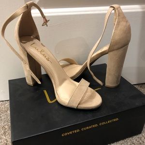 Lulu’s Taylor  Suede Ankle Strap Heels size 6